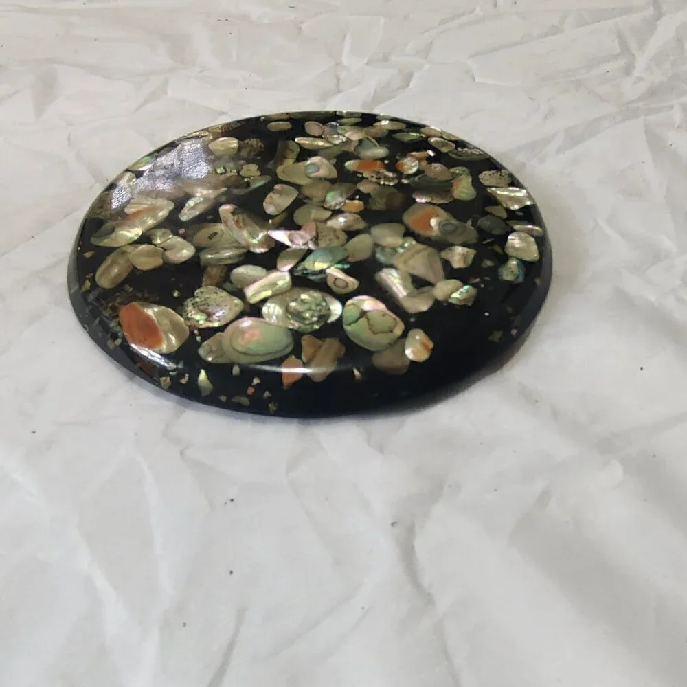 Trivet Hot Plate made from Lucite & Abalone harvested by shell divers in Pacific